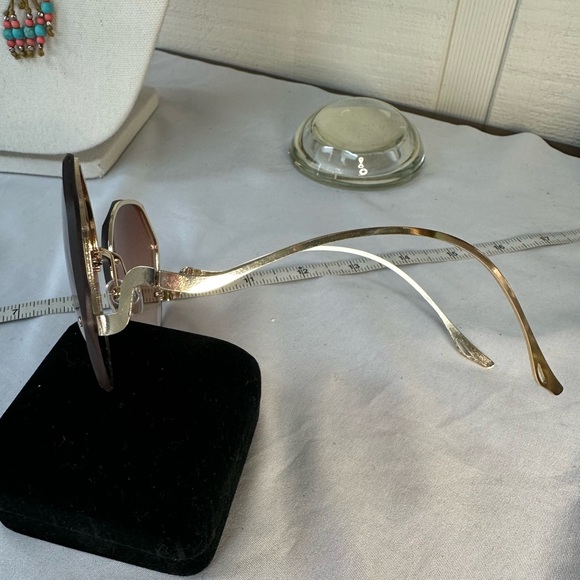 Fun gradient amber octagon fashion sunglasses - Picture 5 of 6